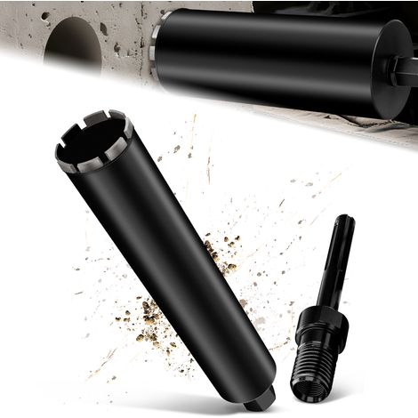 Couronne de Forage Diamantée avec Segment Turbo, Ø 83 mm et Adaptateur SDS MAX, Foret avec Emmanchement 1 1/4" Et Longueur Totale de 460 mm