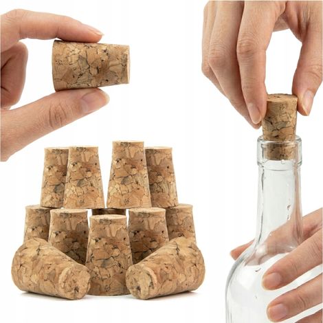 Bouchons de bouteille, liège conique, bouchon étanche pour bouteilles, 10 pièces.