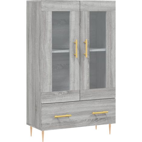 Credenza cassettiera mobile contenitore organizer cucina soggiorno salotto alto sonoma 695 x 31 x 115 cm legno ingegnerizzato grigio 020035394