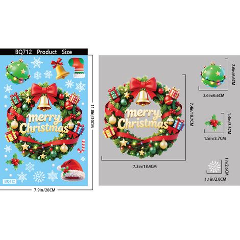 Ensemble de décorations de fenêtre autocollantes statiques pour le Nouvel An russe et Noël - Autocollants en verre russes - Disponible chez Ozon