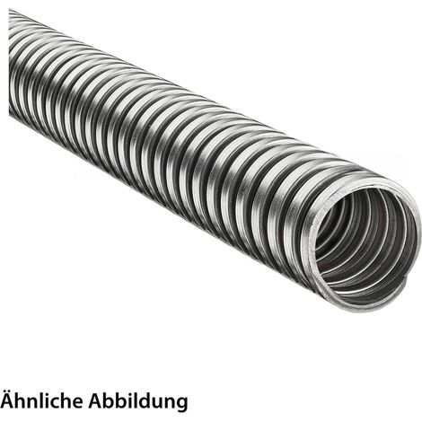 FLEXA SPR-VA Metallschutzschlauch eingehaktes Profil VA blank AD 10,0mm, ID 8,0mm eingehaktes Profil, Mindestbiegeradius bewegt 50,0mm - 1 Meter