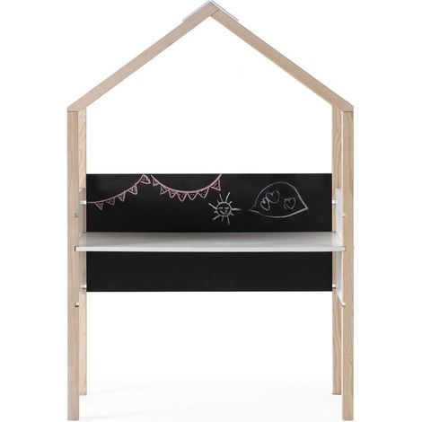 Mesa de estudio modelo Rosalia acabado blanco/cera blanca, 100cm(ancho) 155cm(altura) 40cm(fondo) (1/4)