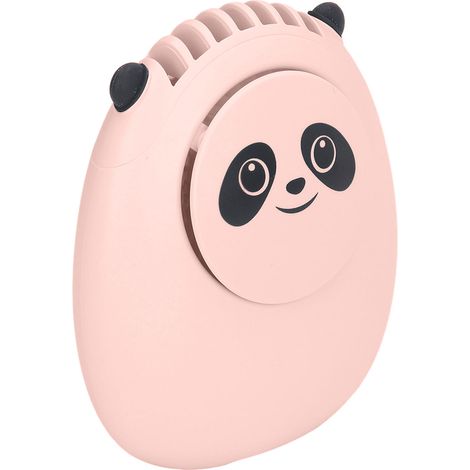 Ventilateur de cou portable, design ours mignon, trois vitesses de ventilation, rechargeable par USB, mini ventilateur silencieux sans pales, livré avec une lanière, convient aux voyages et au bureau, (1/5)
