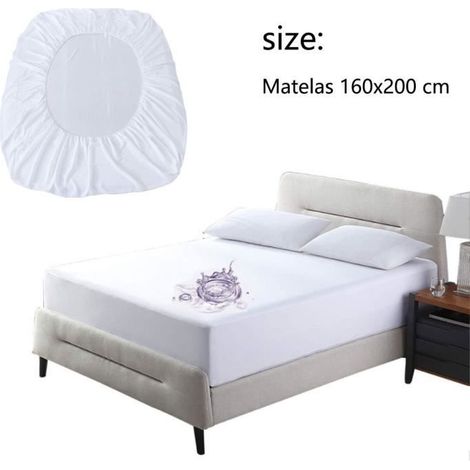 Protège Matelas Imperméable 160x200 cm Respirant Hypo-Allergénique (1/4)