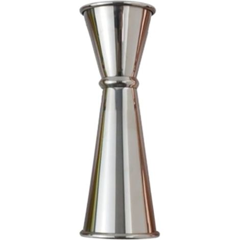 Double tasse à mesurer en acier inoxydable avec échelle, double face pour barman - Accessoires de bar (argent) (1/5)