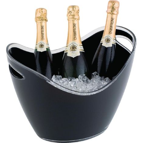Seau à vin ou champagne noir 3 bouteilles - 350 x 270 x 255 mm - APS