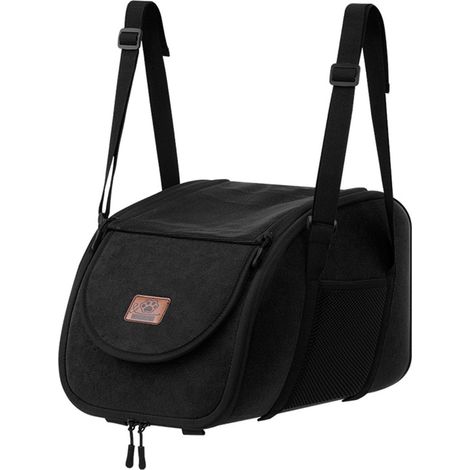 Sièges Auto Portables pour Chien, Rehausseur en U pour Console Centrale avec Sangle Élastique, Poches Latérales en Filet, Housse en Filet Respirant, pour SUV et Camionnettes (Black) (1/5)