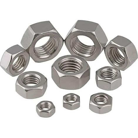 Jeu d'écrous hexagonaux filetés à gauche et droite en acier (1/5)