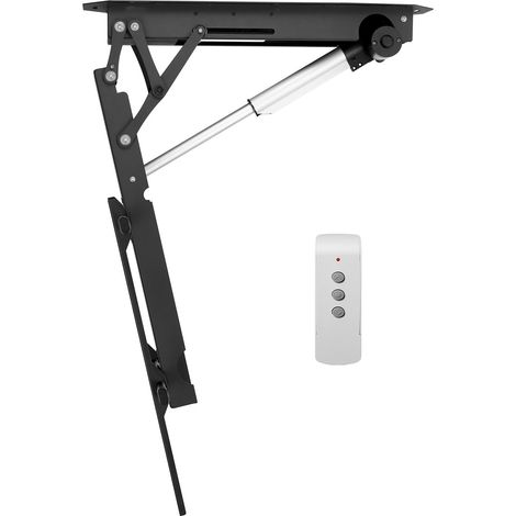 Support plafond TV motorisé, compatible 32-70 pouces, VESA max 24x24, charge 110 lbs, inclinaison électrique, support mural plafonnier ajustable. (1/5)