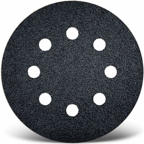 Black Disques abrasifs auto-agrippants, 125 mm, 8 trous, p. Ponceuses excentriques, Carbure de silicium (Lot de 100) G60 (1/3)