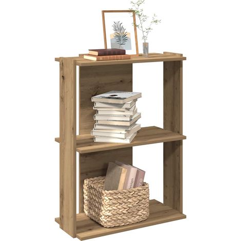 Bücherregal 3 Böden Artisan-Eiche 60x30x80 cm Holzwerkstoff