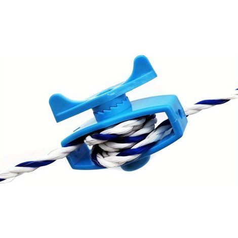 10 pce Outil de tension pour clôture électrique en plastique, destiné à serrer et fixer les câbles, fils de pâturage pour camping extérieur, Bleu (1/4)