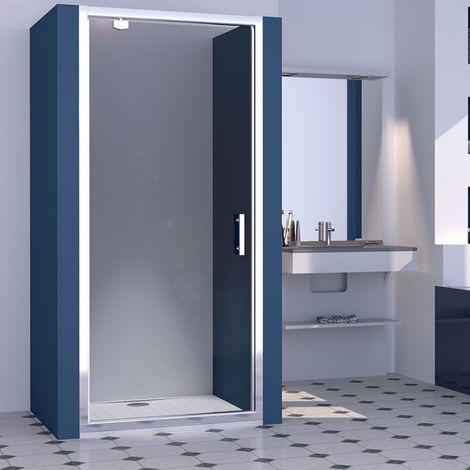Cuisibane – Porte de douche 90 cm pivotante NERINA – Verre trempé 6 mm anticalcaire – Hauteur 190 cm – Système Stop Water pour étanchéité (1/5)