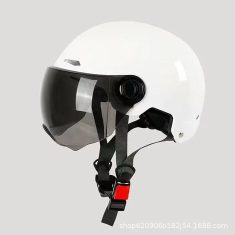 Casque de moto demi-masque vintage de style allemand avec visière, homologué adapté aux voyages et à la randonnée, tailles 55-67 cm (1/3)