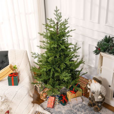 Albero di Natale artificiale, abete, aspetto realistico, montaggio rapido, plastica, verde, 100 x 100 x 150 cm (1/5)