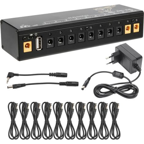 Alimentation 9V pour Pédales de Guitare Électrique, Protection Court-Circuit et Surcharge, 100-240V, Prise UE (1/5)
