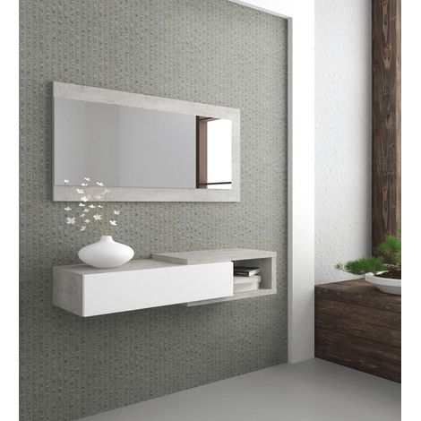 INGRESSO NOON 95X28XH25CM CEMENTO / LARICE BIANCO