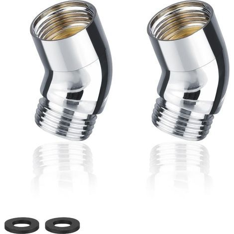 Adaptateur, 2 Pièces 135° Coude Inclinaison Adaptateur de Pommeau de Douche, Laiton Douchette Adaptateur, Convient aux Douchettes à Main (1/5)
