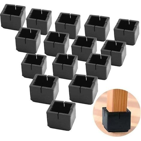 24Pcs Carré Protege Pied de Chaise Protège Jambes Table et Chaise PVC Capuchons Carrés avec Feutre Protege Pied de Chaise Carre Noir pour Jambes de Chaise Jambes de Table Jambes de Sofa 30-35mm,de DEB (1/3)