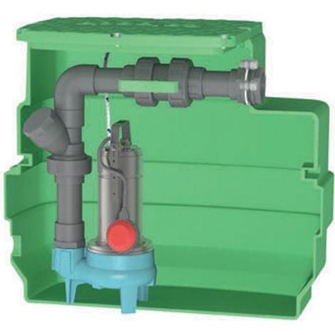 Calpeda – Station de relevage eaux claires et chargées 230L – Pompe GQSM 50 monophasée 220V – Hauteur de refoulement 36 m3/h – IPX8 (1/5)