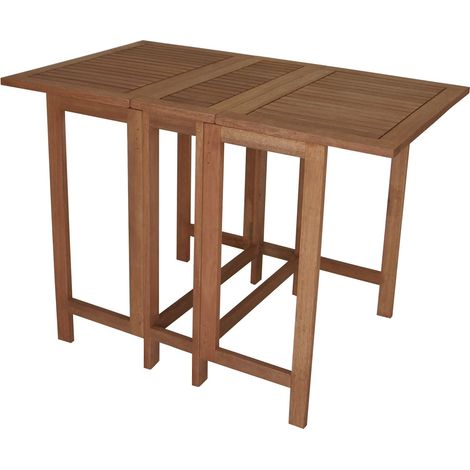 Doppel Klappentisch 107x65x74cm rechteckig, Eukalyptus geölt, FSC® (1/3)