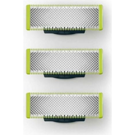 Applicable à Philips OneBlade - Lames de rechange, pour rasoir/tondeuse électrique OneBlade, acier inoxydable robuste, taille, stylisation et rasage, lot de 3