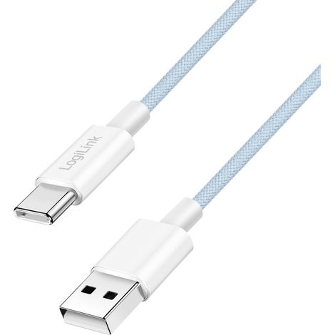 LogiLink USB-C® Kabel USB 2.0 USB-A Stecker, USB-C® Stecker 1 m Blau CU0330 (1/5)