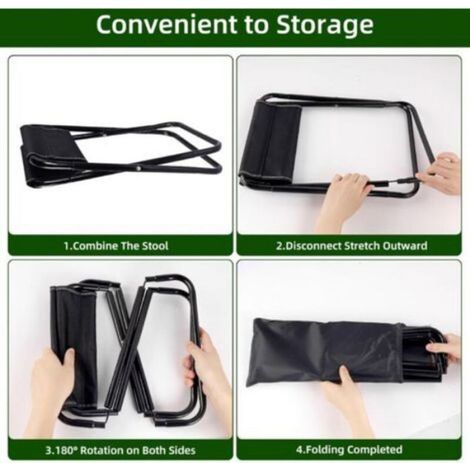 Tabouret pliant portable avec sac, camping pêche barbecue (1/4)