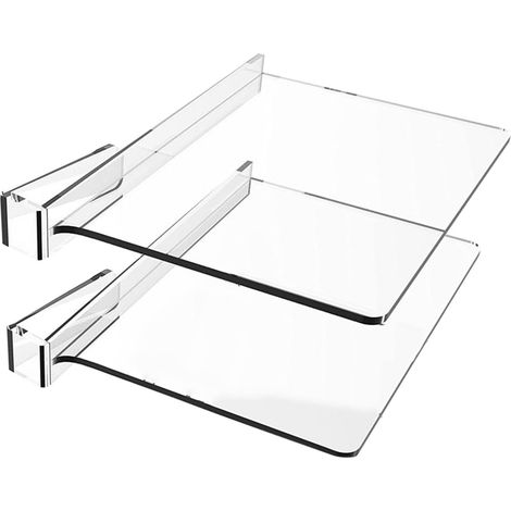 Lot de 2 séparateurs d'étagères en acrylique transparent, amovibles et faciles à nettoyer, pour placard, chambre ou dressing. (1/5)