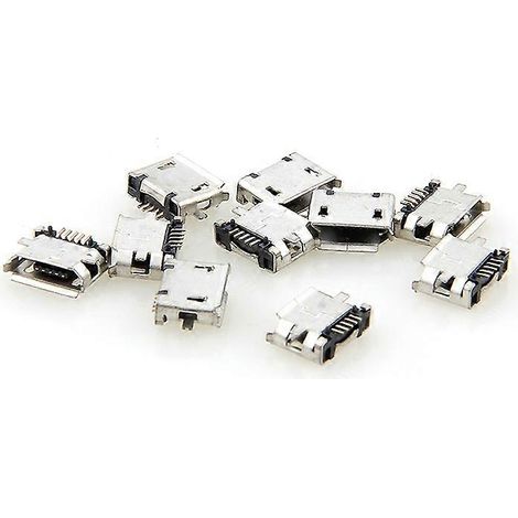 Lot de 10 connecteurs femelles Micro USB MK5P 5 broches, prise de charge Micro USB droite