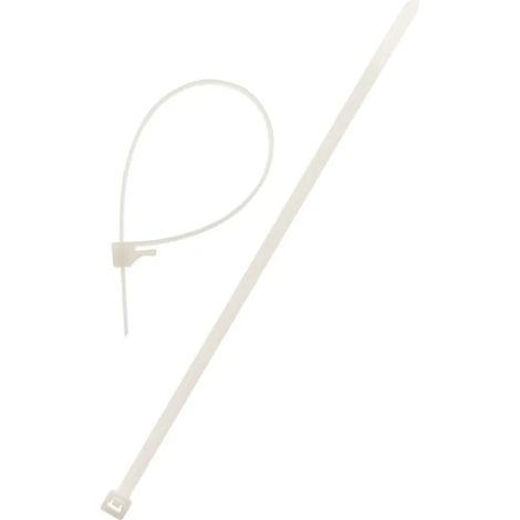 Lot de 10 colliers de câblage réutilisables - 4,8x 200mm - Transparent - Zenitech
