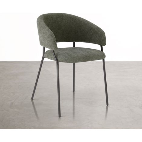 Pack de 2 Sillas de Comedor, Patas de Metal, Con Respaldo, Estilo Industrial, gris oscuro (1/5)