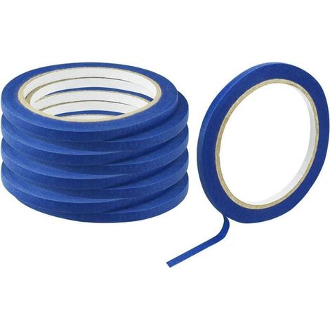 Rolls Blue Masking Tape for Decorating, Crafts, Spray Adhesive Paper, Multi-Surface, Clean Lines, Leaves No Residue, 20m x 5mm (1/5)