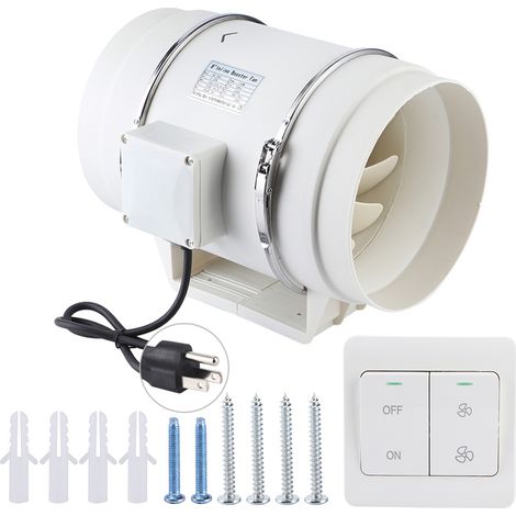 Ventilateur extracteur d'air en ligne haute efficacité pour salle de bain et cuisine (8 pouces) (1/5)