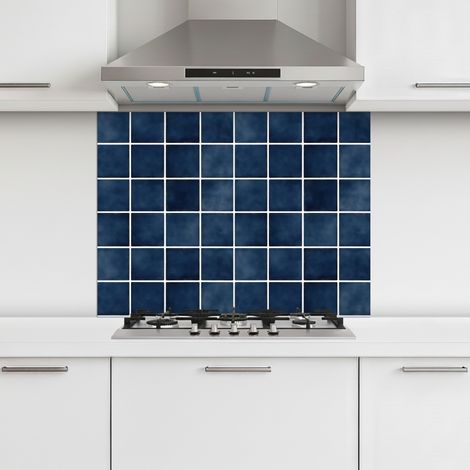 CRÉDENCE CUISINE Carrelage - Moderne - Bleu 80x60 cm