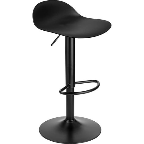 Baroni Home Sgabello Girevole con Altezza Regolabile, Fondo Antigraffio e Poggia Piedi, Per Cucina, Ristorante e Bar, Leggero e Montaggio Facile, 40x40x64-86 cm, 1 Pezzo, Nero (1/5)
