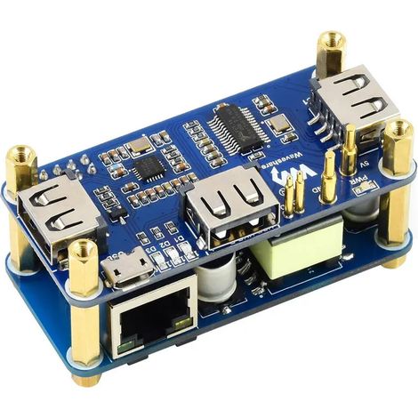 Hub Ethernet/USB PoE pour Raspberry Pi Zero, 1 port RJ45, 3 ports USB (1/5)