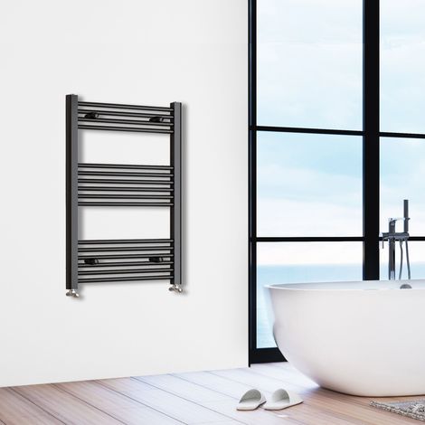 SKY Bathroom 1000x600mm(HxW)Matte Black Straight Central Heating Towel Rail Heating Towel Radiator (1/5)