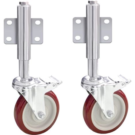 Lot de 2 roulettes de porte en polyuréthane de 12,7 cm à ressort robuste avec absorption des chocs pour portes en bois ou en métal. (1/5)