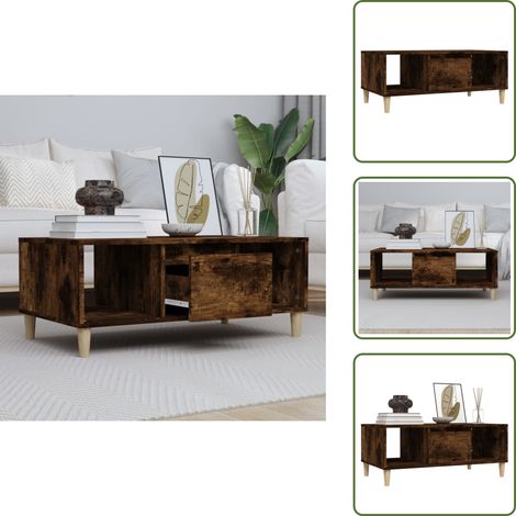 Table basse Chêne fumé 90x50x36,5 cm Bois d'ingénierie - Table Basse - Meuble Salon - Table D'appoint - Bout De Canapé - Table Design (1/5)