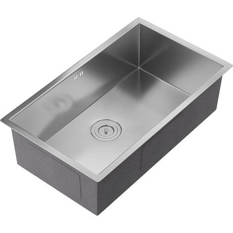 Lavandino 76 x 45 cm in Acciaio inossidabile Grigio - SOELA (1/5)