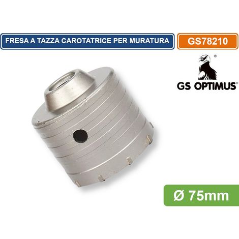 GS OPTIMUS GS78210 FRESA PERFORATRICE A TAZZA Ø 75MM M22 PER PIETRA CEMENTO CALCESTRUZZO