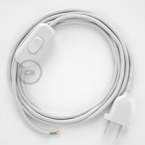 Creative-Cables Câblage pour lampe – (Câble textile coloré 2x0,75 mm², 1,80 m, fiche EU et interrupteur) – Pour un design élégant – Conforme aux normes de sécurité (1/5)