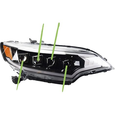 Gruppo ottico anteriore, materiale resistente, visibilità migliorata, full LED (1/2)