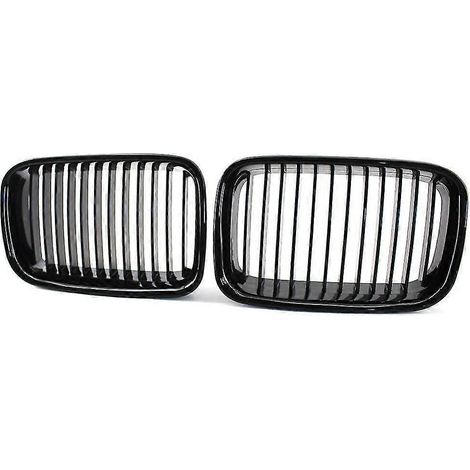Schwarzer Kühlergrill aus ABS für BMW E36 1994–1996 318i, 323i, 325i, 320i, 328i, M3 – Hochglanzschwarz