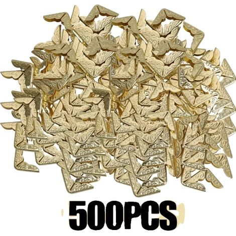 Protezioni angolari in metallo stile vintage, antigraffio, color oro - 500 pezzi (1/2)