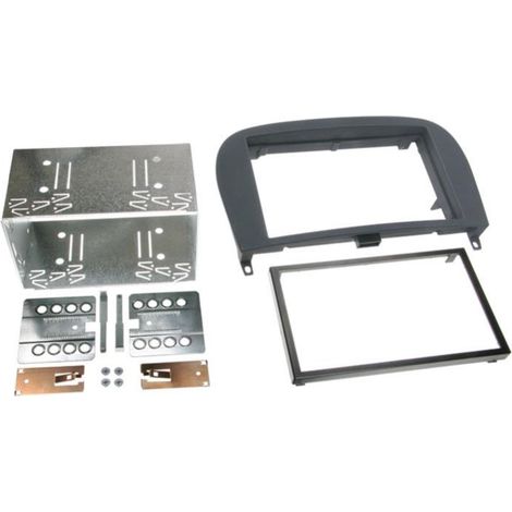 Kit Support Autoradio compatible avec Mercedes SL R230 Noir Rubber touch