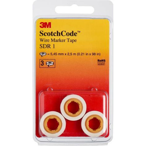 3 m Scotch Codice SDR 1 cavo markierer rotoli, punto 1 (3 pezzi)
