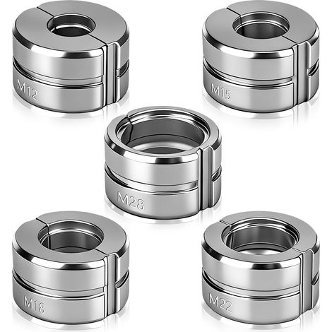 Finition Argent par Galvanisation – Mâchoires de Sertissage pour Tubes – Profil M 12/15/18/22/28 mm – Cuivre et Inox – Acier Chromé HRC 48-55 – Compatible Manuelle et Électrique (1/5)