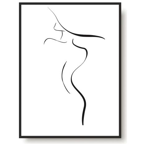 Affiche murale moderne pour chambre à coucher, dessin au trait, femme (1/5)